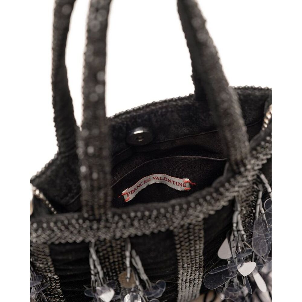 Frances Valentine Gatsby Mini Velvet Tote, Black - Picture 3 of 3